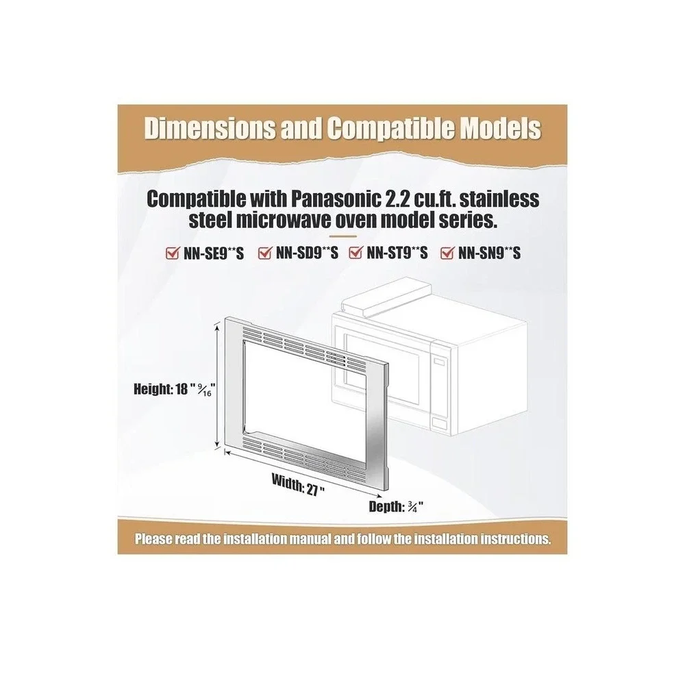 NN-TK922SS 27in Silver Trim Kit‎ For 2.2 Cu Ft Panasonic Built In Microwave